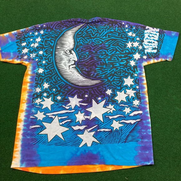 Vintage Liquid Blue Shirt Mens XXXXL 1992 Pinkerton Sun Moon All Over Print 90s - Picture 6 of 14